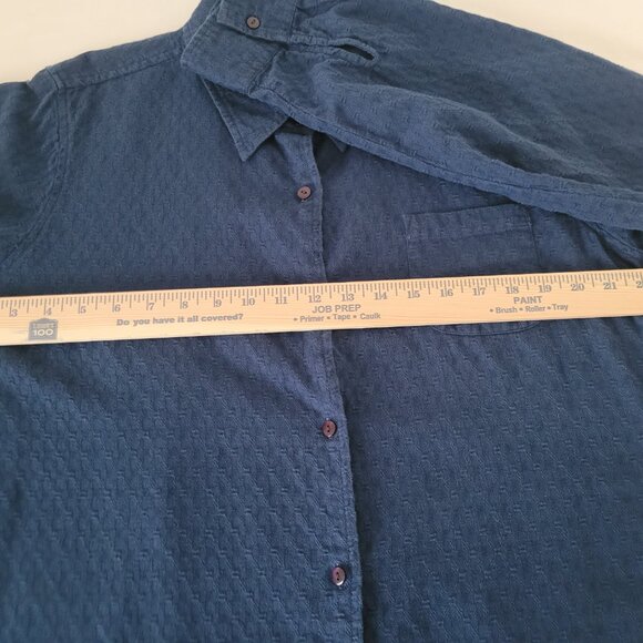 Navy Blue Woven Long Sleeve Shirt Territory Ahead Size XL - Picture 10 of 11